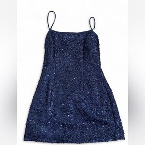 Edikted Navy Sequin Dress